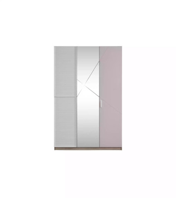 Armoire moderne à trois portes avec miroir en bois