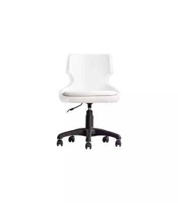 Chaise pivotante pour enfants, chaise de bureau pour enfants, pouf blanc