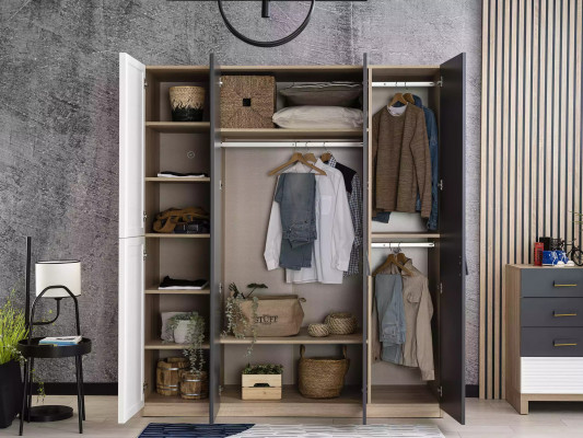 Mobilier de chambre d'enfant Lit d'enfant 4 pièces gris