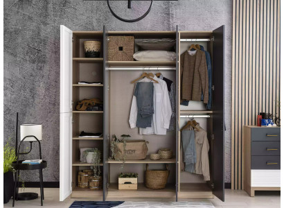Mobilier de chambre d'enfant Lit d'enfant 4 pièces gris
