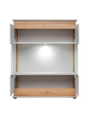 Meuble TV gris design en bois pour salon 4 pièces