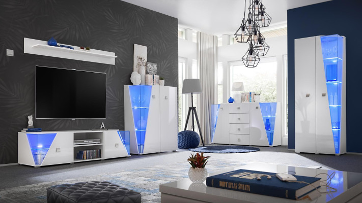 Canapé 5 pièces, meuble TV de luxe, design moderne