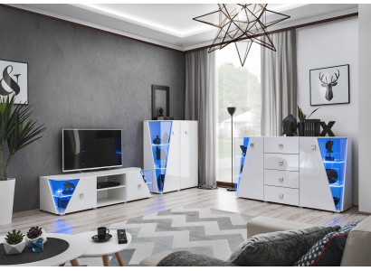 Étagère TV moderne, murale luxueuse pour le salon, 3 pièces