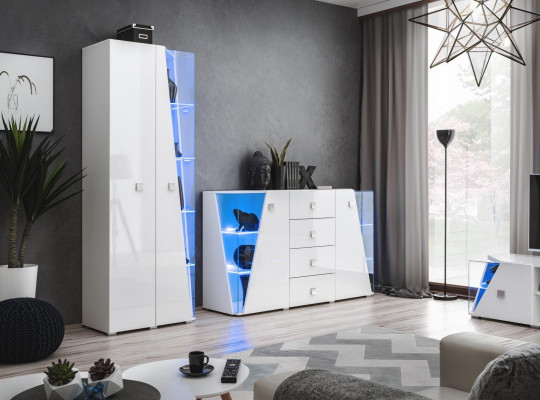 Ensemble de meubles modernes pour salon de luxe, meuble, mur encastré, vitrine, nouveau meuble, blanc