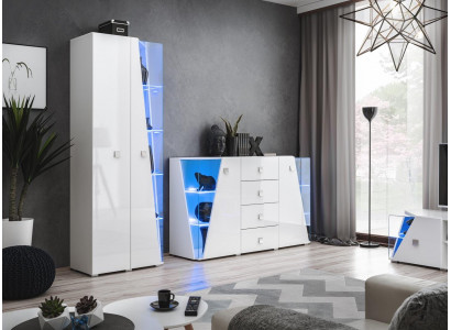 Ensemble de meubles modernes pour salon de luxe, meuble, mur encastré, vitrine, nouveau meuble, blanc