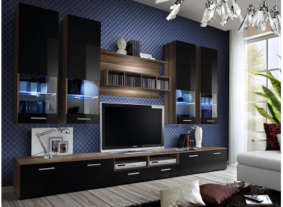 Meuble de salon en bois noir luxueux