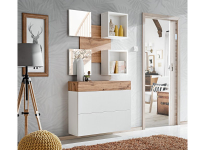 Ensemble complet de luxe pour l'entrée avec miroir moderne et étagère