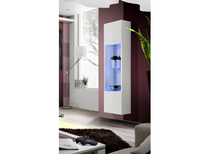 Vitrine blanche de luxe pour salon, vitrine suspendue, meubles design en bois
