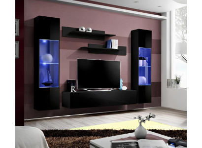 Meuble de télévision moderne avec étagères design de 5 pièces