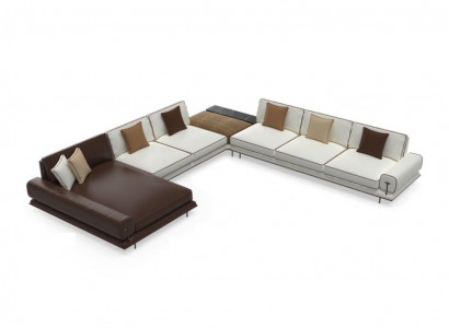 Canapé d'angle en forme de U en bois