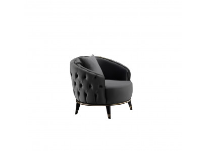 Fauteuil Chesterfield rond gris pour salon