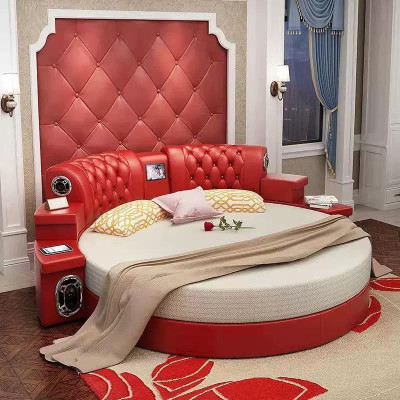 Lit rond Lits design ronds Lit double de luxe Cadre de chambre de sommeil d'hôtel