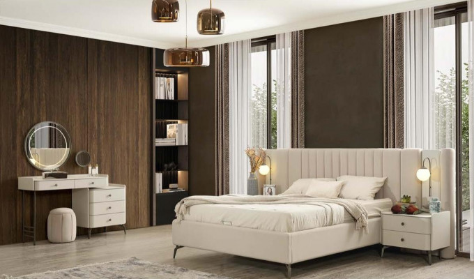 Coiffeuse blanche élégante pour chambre