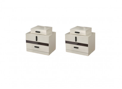 Mobilier de chambre moderne complet 2x tables de chevet design