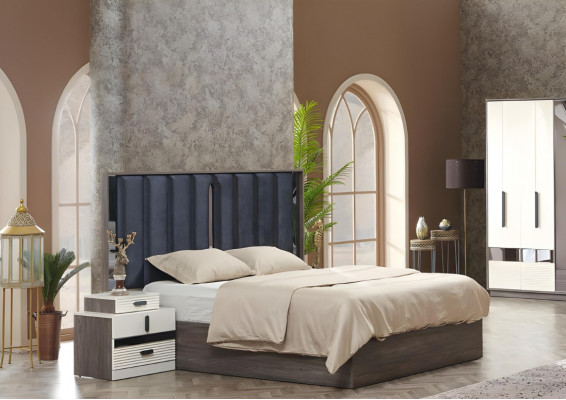 Lit de design modèle luxe chambre lits de designer moderne gris