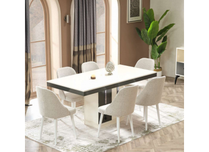 Ensemble de meubles de salle à manger de luxe avec table à manger et 6 chaises