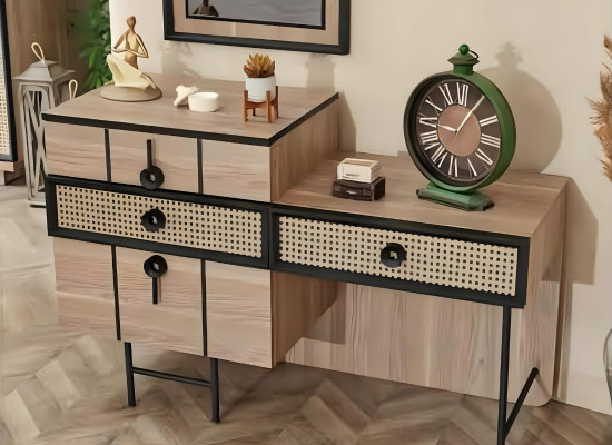 Ensemble de chambre moderne complet de 6 pièces avec lit luxueux et armoire