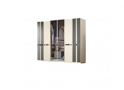 Ensemble de meubles en bois au design moderne pour chambre à coucher 6 pièces lit matrimonial luxe 2 tables de nuit