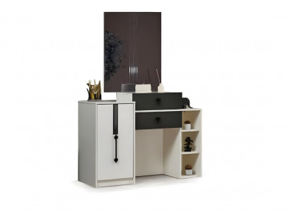 Meuble de coiffeuse de luxe avec miroir en bois