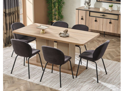 Ensemble de salle à manger 6 chaises table de salle à manger complet 7 pièces design moderne de luxe