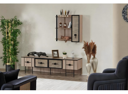 Meuble TV de salon en bois, armoire murale moderne de luxe