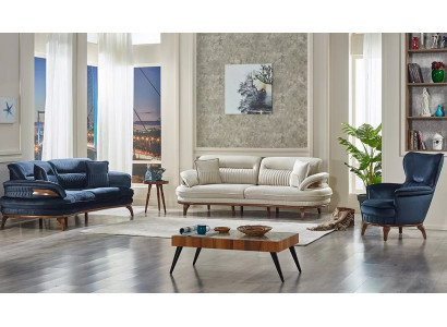 Ensemble de canapés de salon 3 pièces en tissu 2x canapés 3 places moderne fauteuil meubles de luxe