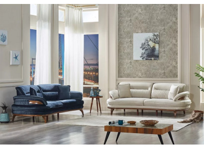 Ensemble de canapés 2x canapés de trois places design pour salon meubles rembourrés