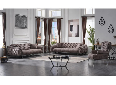 Jeu de canapés de salon 3+3+1 places meubles rembourrés en tissu luxueux