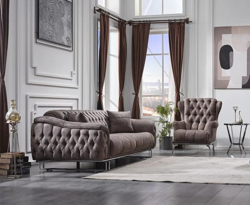 Canapé complet luxueux canapé trois places fauteuil meubles rembourrés salon