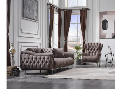 Canapé complet luxueux canapé trois places fauteuil meubles rembourrés salon