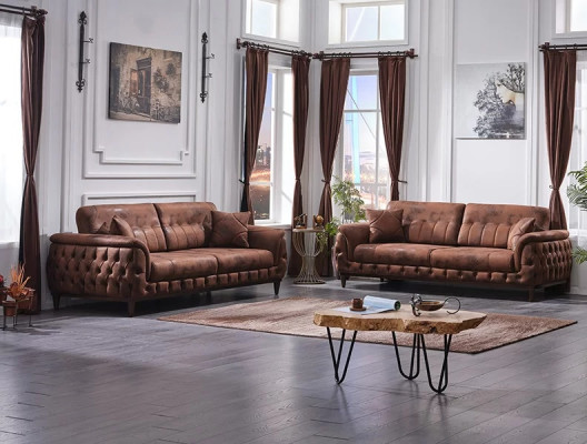 Ensemble de canapés 2x canapé de trois places design moderne