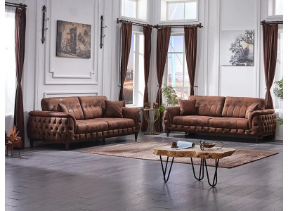 Ensemble de canapés 2x canapé de trois places design moderne