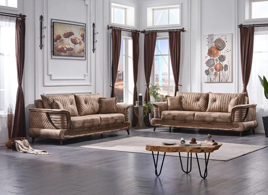 Ensemble de canapés 3+3 places design luxe fauteuils salon