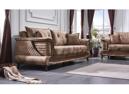 Canapé de luxe en tissu trois places pour salon au design moderne