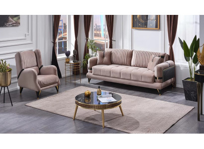 Ensemble de canapés moderne 3+1 places pour meubles rembourrés beige