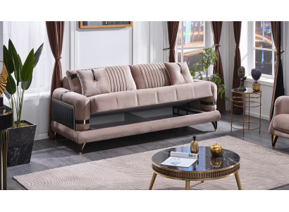 Canapé moderne 3 places en tissu beige pour salon de luxe meubles rembourrés