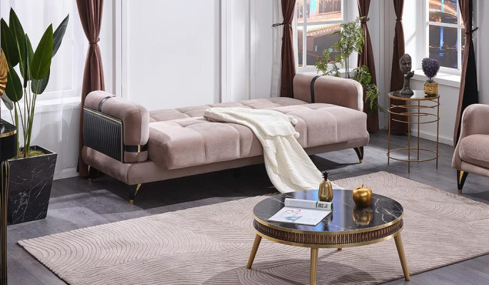 Canapé moderne 3 places en tissu beige pour salon de luxe meubles rembourrés