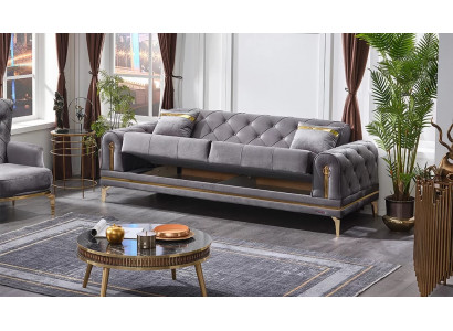 Canapé moderne de luxe gris trois places