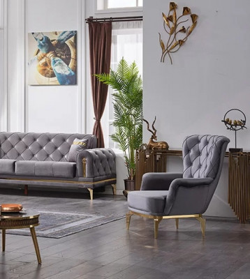 Fauteuil moderne gris en meubles rembourrés de luxe