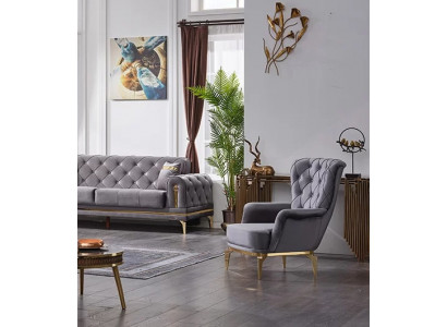 Fauteuil moderne gris en meubles rembourrés de luxe