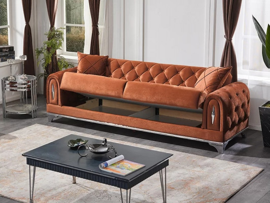 Canapé Chesterfield marron 3 places