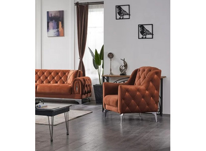 Fauteuil de luxe marron meubles rembourrés salon fauteuil Chesterfield