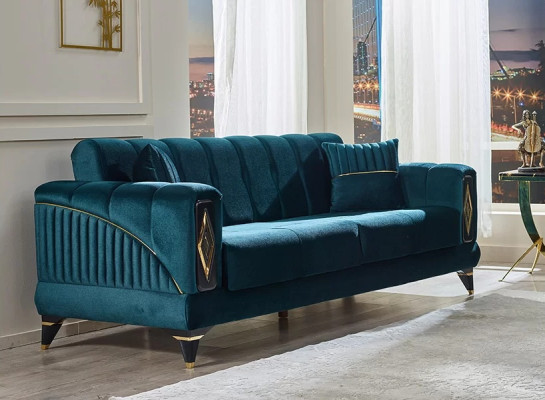 Fauteuil vert 3 places pour le salon