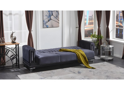 Canapé moderne 3 places pour salon en tissu gris