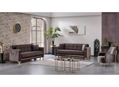 Jeu de canapés en tissu canapé rembourré designer 3+3+1 salon