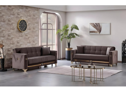 Ensemble de canapés rembourrés 2x canapés fauteuil complet canapé 3 places salon