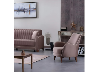 Fauteuil de luxe avec assise rembourrée pour salon au design en tissu moderne