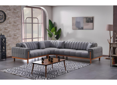 Canapé modulaire gris en L design moderne meubles canapés