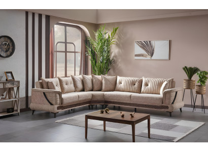 Canapé design ensemble canapé en L fauteuil d'angle meubles en tissu