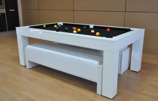 Table de billard Table à manger 2 en 1 Table multifonctionnelle Salle à manger Tables de billard